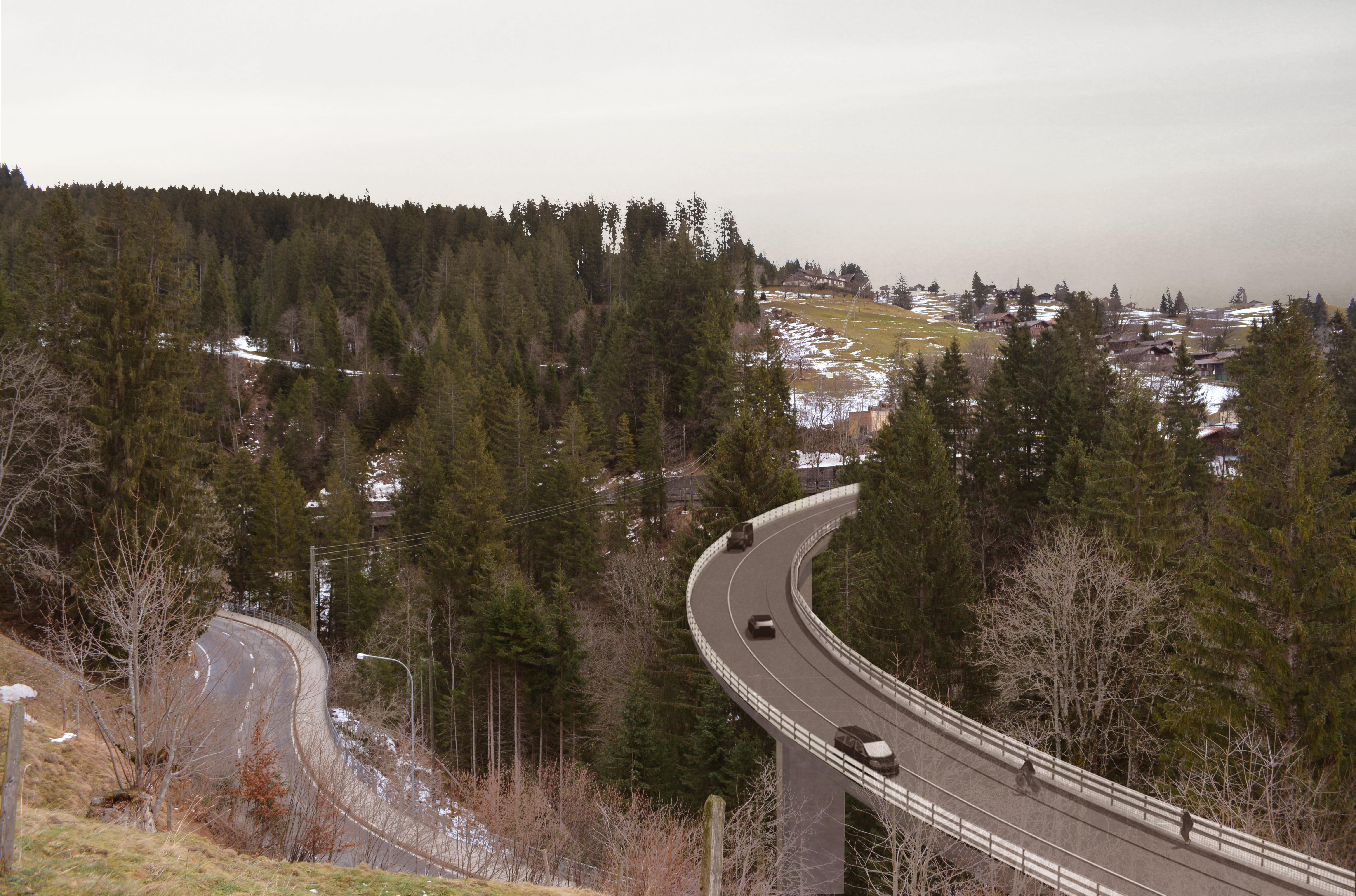 Ersatz Sagigrabenbrücke Beatenberg