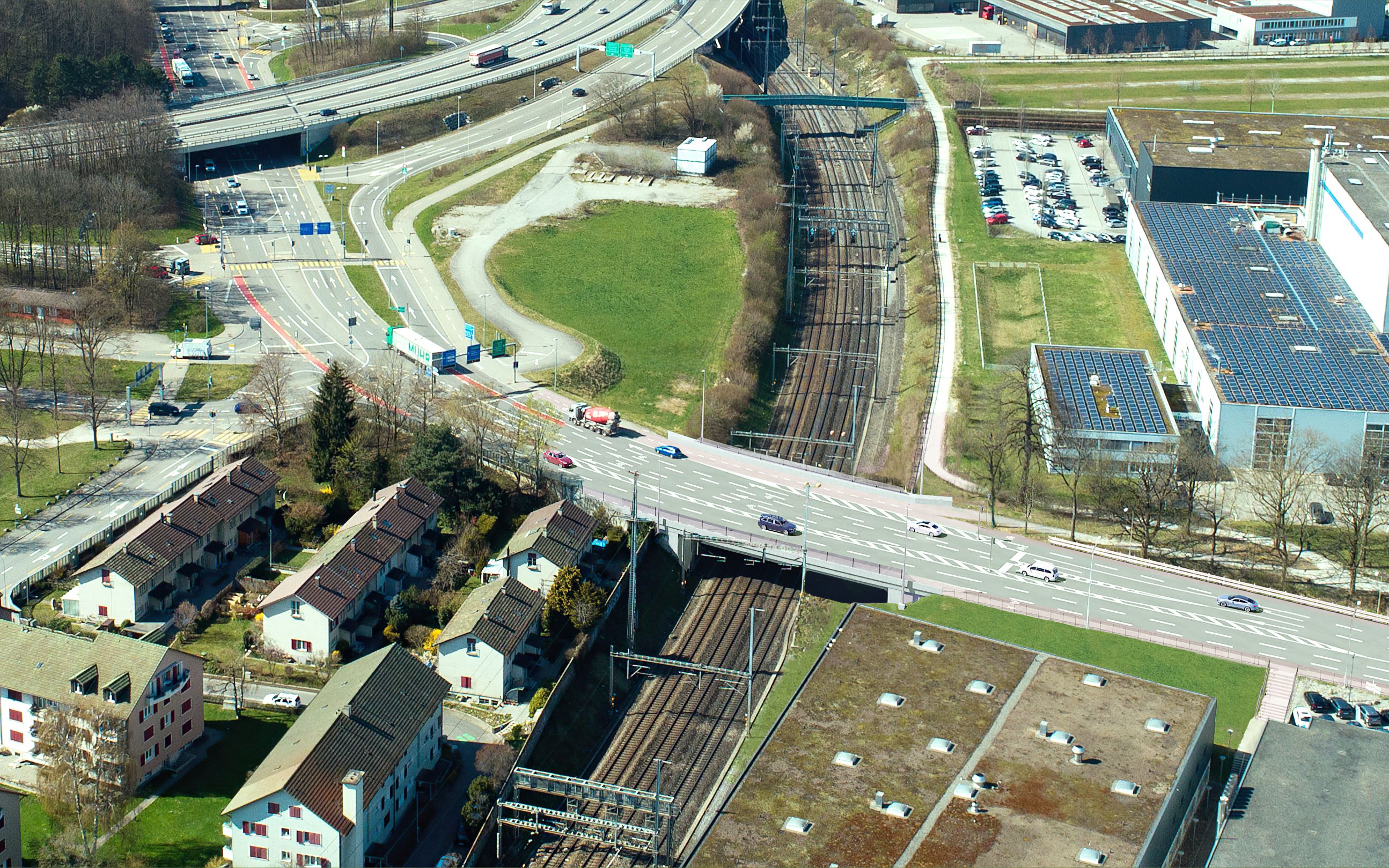 Projekt Neubau Strassenüberführung Bolligenstrasse Bern; Copyright Tiefbauamt des Kantons Bern