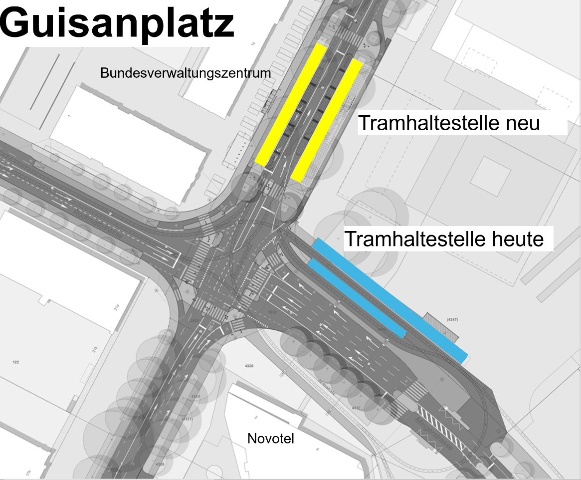 Neue Haltestelle Guisanplatz Bern