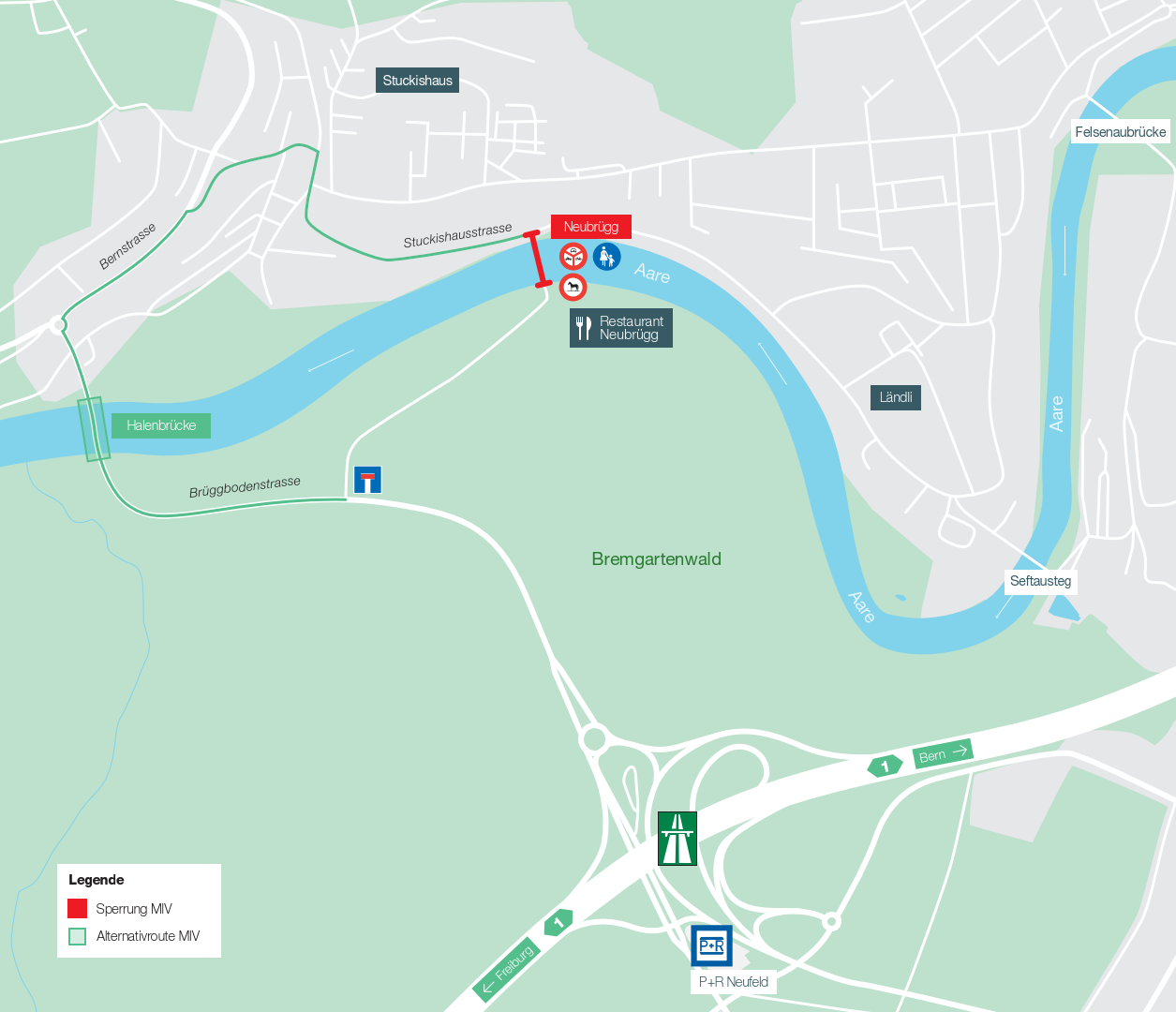 Sanierung Neubrügg (Neubrücke) bei Bern; Tiefbauamt des Kantons Bern