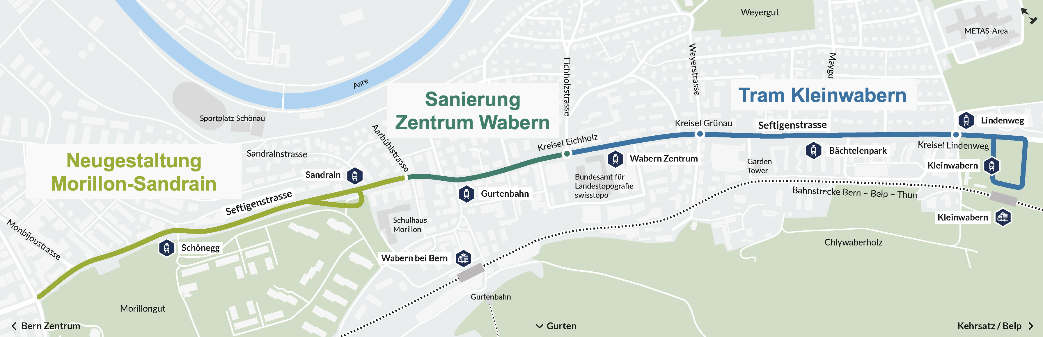 Sanierung Seftigenstrasse Bern, Copyright Tiefbauamt des Kantons Bern