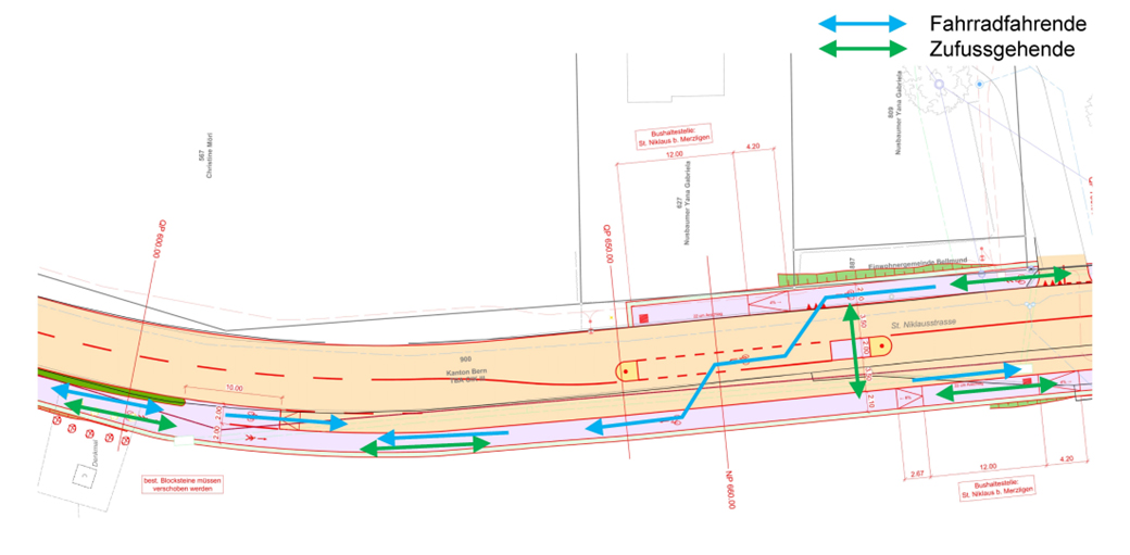 Projekt Radwegverbindung Bellmund - Hermrigen; Tiefbauamt des Kantons Bern