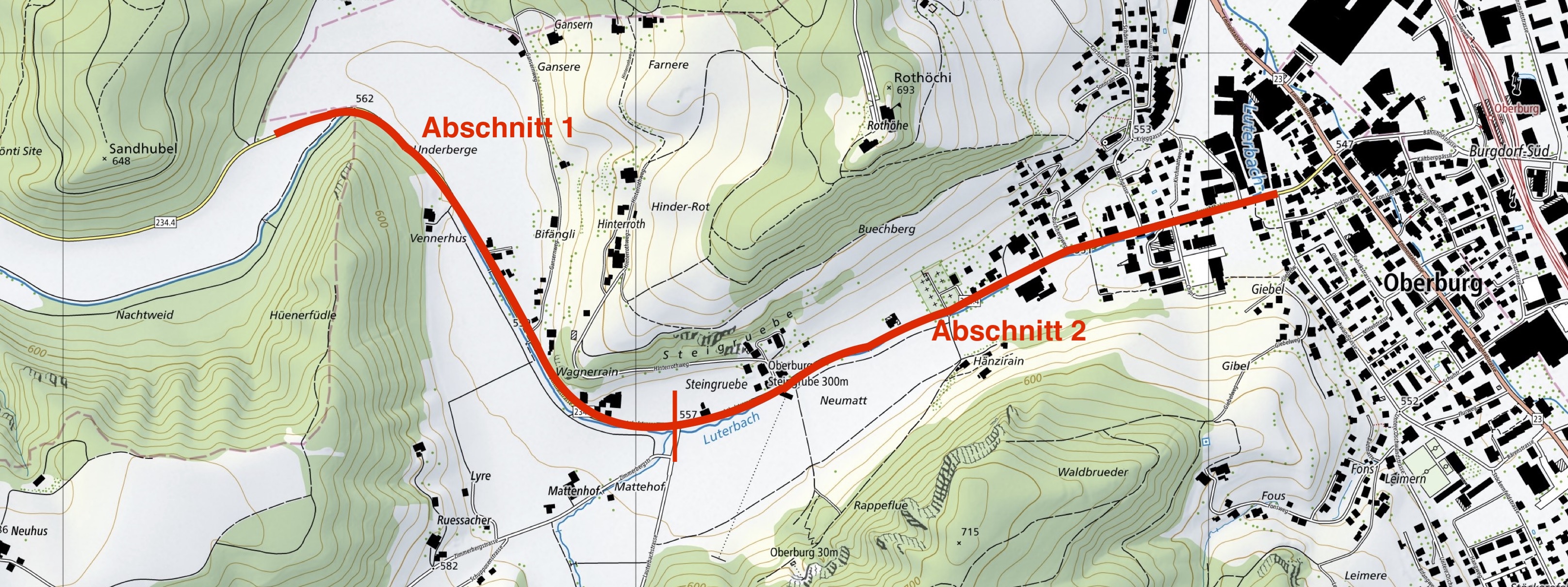 Neubau Radweg und Instandsetzung Krauchthalstrasse Oberburg; Copyright Tiefbauamt des Kantons Bern