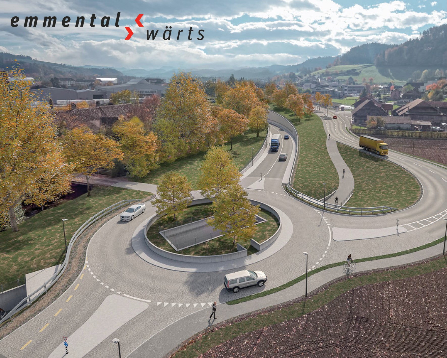 Verkehrssanierung Burgdorf - Oberburg - Hasle «Emmentalwärts», Copyright Tiefbauamt des Kantons Bern